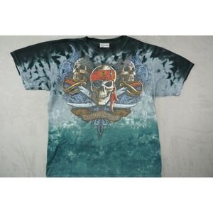 Vintage Disneyland Resort T-Shirt Mens L Green Tie Dye Pirates Of The Caribbean